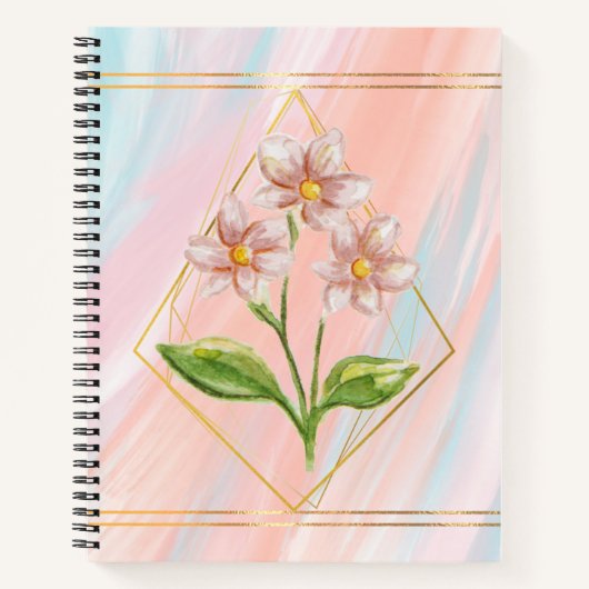 Roze Waterverf Spiral Notitieboek (Voorkant)