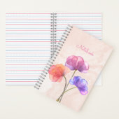 Roze Waterverf Spiral Notitieboek 5,5 x 8,5 inch (Binnen)