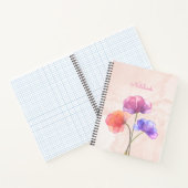 Roze Waterverf Spiral Notitieboek 8,5 inch x 11 in (Binnen)