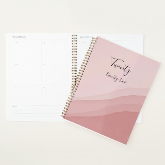 Roze Waterverf Spiral Planner (Display)