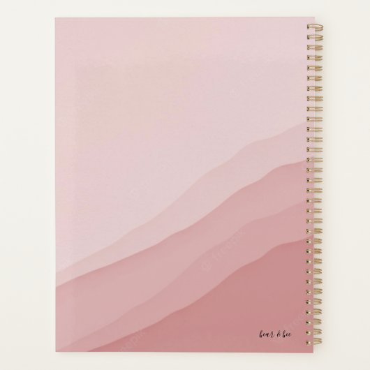 Roze Waterverf Spiral Planner (Achterkant)