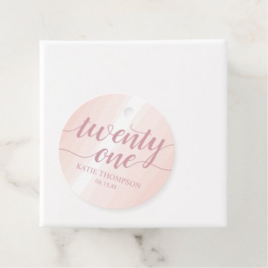 Roze Waterverf Splash Bedankjes Labels (In situ)