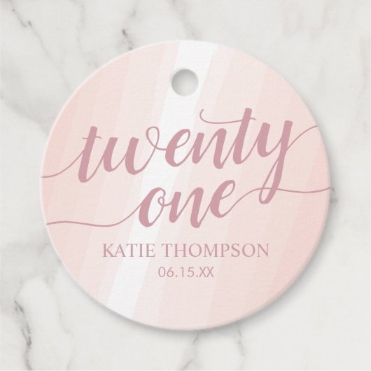 Roze Waterverf Splash Bedankjes Labels (Voorkant)