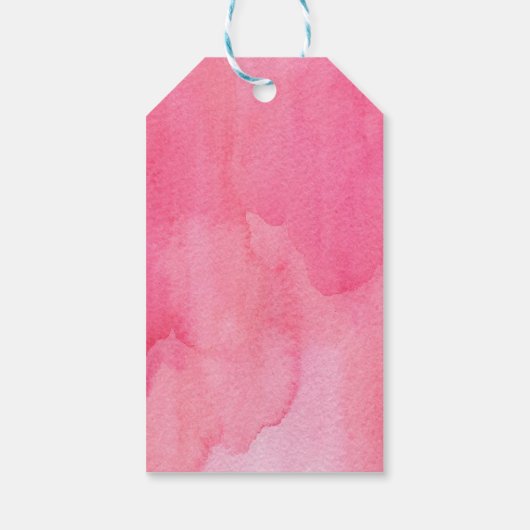 Roze Waterverf Splash Cadeaulabel (Achterkant)