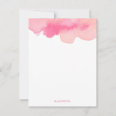 Roze Waterverf Splash Dank u opmerkingen Kaart (Voorkant)