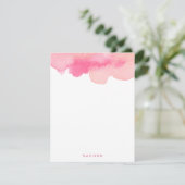 Roze Waterverf Splash Dank u opmerkingen Kaart (Staand voorkant)