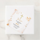 Roze waterverf splash eerste communie dank u bedankjes labels (In situ)