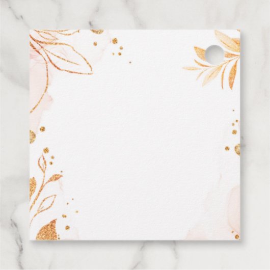 Roze waterverf splash eerste communie dank u bedankjes labels (Achterkant)