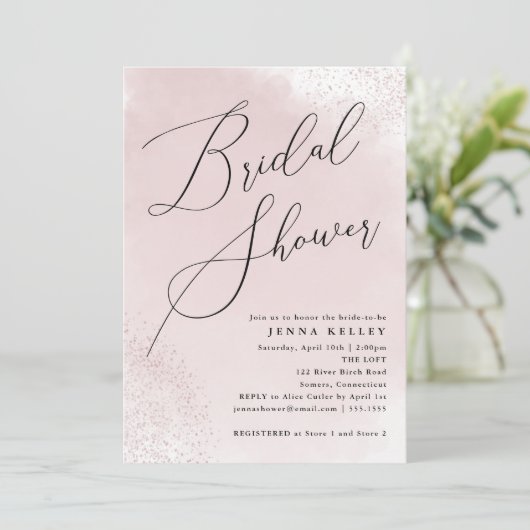 Roze Waterverf Splash, minimalistisch Vrijgezellen Kaart (Staand voorkant)