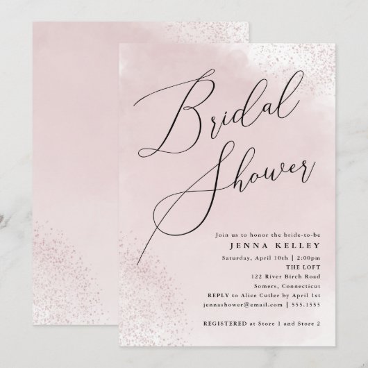 Roze Waterverf Splash, minimalistisch Vrijgezellen Kaart (Voorkant / Achterkant)