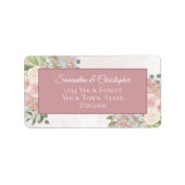 Roze Waterverf Spring Floral Wedding Address Labs Etiket (Voorkant)