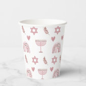 Roze Waterverf Ster van David Hanukkah Papieren Bekers (Voorkant)