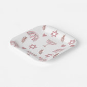 Roze Waterverf Ster van David Hanukkah Papieren Bordje (Gebogen)