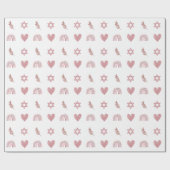 Roze Waterverf Ster van David Wrapping Paper Cadeaupapier (Vlak)