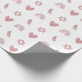 Roze Waterverf Ster van David Wrapping Paper Cadeaupapier (Hoek)