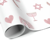 Roze Waterverf Ster van David Wrapping Paper Cadeaupapier (Rol Hoek)