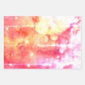 Roze waterverf sterrenstelsel inpakpapier vel (Voorkant)