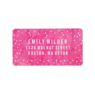 Roze Waterverf Stippen Baby shower Etiket