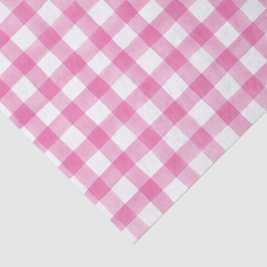 Roze Waterverf Stippen Gingham Weefpapier Tissuepapier (Detail)