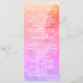 Roze waterverf, strandtrouwprogramma voor zeesterk programmakaart (Achterkant)