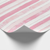 Roze Waterverf Streep Cadeaupapier (Hoek)