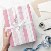 Roze Waterverf Streep Cadeaupapier