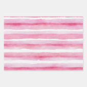 Roze Waterverf Streep Inpakpapier Vel (Voorkant 3)