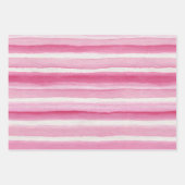 Roze Waterverf Streep Inpakpapier Vel (Voorkant)
