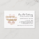 Roze Waterverf streken Pet Sitter Grooming Paw Visitekaartje (Voorkant)
