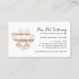 Roze Waterverf streken Pet Sitter Grooming Paw Visitekaartje