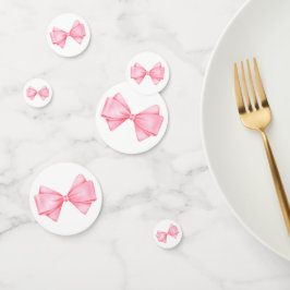 Roze Waterverf strik Confetti