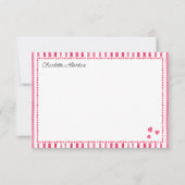 Roze Waterverf Stripe Liefje Persoonlijk Notitiekaartje (Voorkant)