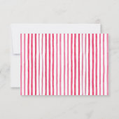 Roze Waterverf Stripe Liefje Persoonlijk Notitiekaartje (Achterkant)