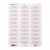 Roze Waterverf Stripe Return Address Labels (Full Sheet)