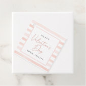 Roze Waterverf Stripe Valentijnsdagen Bedankjes Labels (In situ)