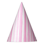 Roze Waterverf Stripe Verjaardag Party Pet Feesthoedjes (Voorkant)