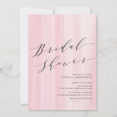 Roze Waterverf Stripes Bridal Shower Uitnodiging (Voorkant)
