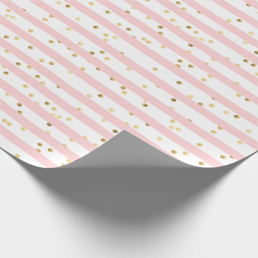 Roze Waterverf Stripes Cadeaupapier (Hoek)