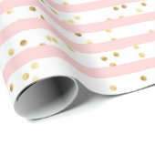 Roze Waterverf Stripes Cadeaupapier (Rol Hoek)