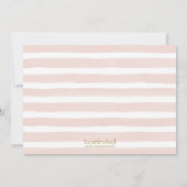 Roze Waterverf Stripes Foto Afstuderen Aankondiging (Achterkant)