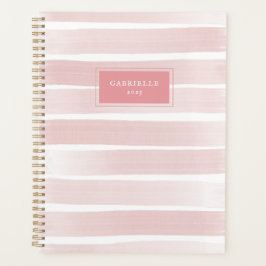 Roze Waterverf Stripes koraal, aangepast Planner