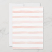 Roze Waterverf Stripes Meisje Baby shower Kaart (Achterkant)