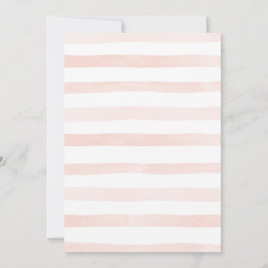 Roze Waterverf Stripes Meisje Baby shower Kaart (Achterkant)
