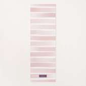 Roze Waterverf Stripes  op maat Yogamat (Voorkant)