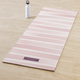 Roze Waterverf Stripes op maat Yogamat