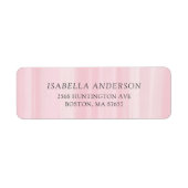 Roze Waterverf Stripes Return-adreslabel Etiket (Voorkant)