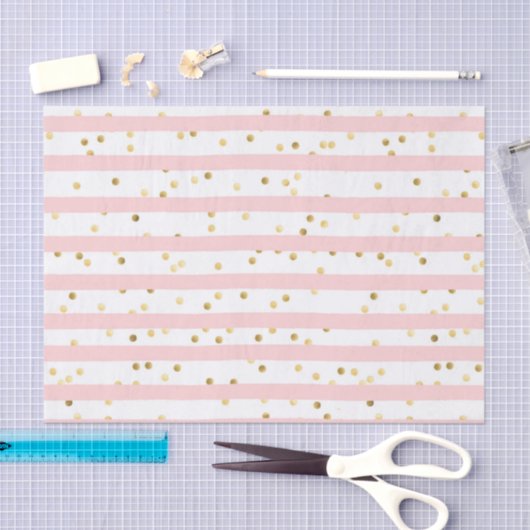 Roze Waterverf Stripes Tissuepapier (Craft)