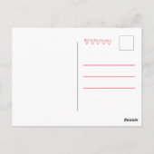 Roze Waterverf Stripes Valentijnsdag Briefkaart (Achterkant)