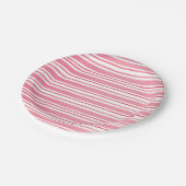 Roze Waterverf Stripes Verjaardag Papieren Bordje (Gekanteld)