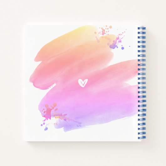 Roze Waterverf Succesvolle Vrouw Script Vierkant Notitieboek (Achterkant)